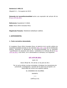 Sentencia C-499/15 (Bogotá DC, 5 de agosto de 2015