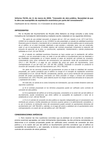 Informe 70/04, de 11 de marzo de 2005. “Concesión de obra pública