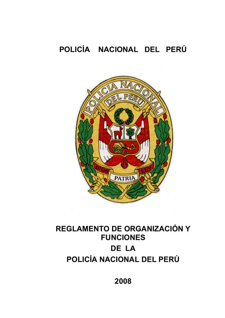 policía nacional del perú reglamento de organización y funciones