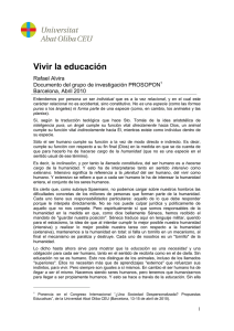Vivir la educación. Rafael Alvira