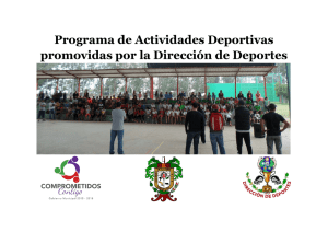 Programa de Actividades Deportivas promovidas por la Dirección