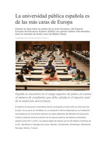 La universidad pública española es de las más caras de Europa