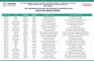 Resultado Becas - Ayuntamiento de Xalapa