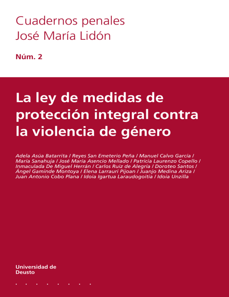 La ley de medida de protección integral contra la violencia de género