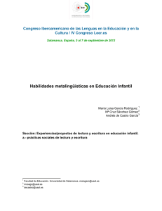 Habilidades metalingüísticas en Educación Infantil