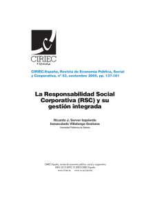 (RSC) y su gestión integrada - Revista CIRIEC