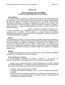 Boletín 3110 CARTA CONVENIO PARA CONFIRMAR LA