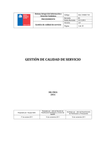 GESTIÓN DE CALIDAD DE SERVICIO