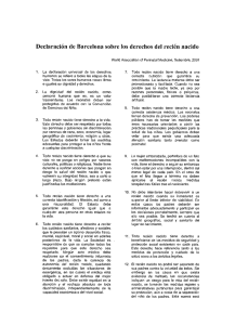 Declaración de Barcelona sobre los derechos del recién