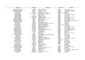 apellidos nombre direccion poblacion telefono agromayor