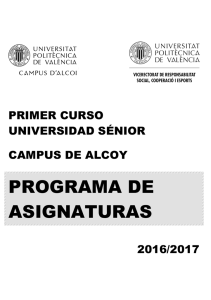 programa de asignaturas - UPV Universitat Politècnica de València