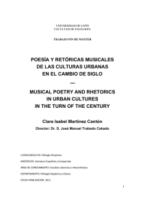 POESÍA Y RETÓRICAS MUSICALES DE LAS CULTURAS