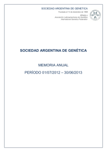 + Memoria 2012-2013 - Sociedad Argentina de Genética