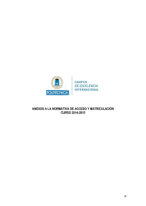 anexos a la normativa de acceso y matriculación curso 2014-2015