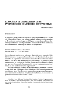 la política de canadá hacia cuba: evolución del compromiso