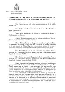 Acuerdos del Pleno del CGPJ de 23 de septiembre