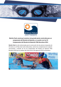 Nota de prensa de Myrtha Pools - BCN2013 (esp)