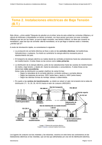 Tema 2. Instalaciones eléctricas de Baja Tensión (B.T.)