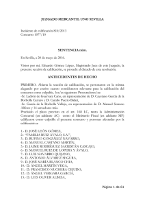 PDF: La sentencia del Mercantil Uno sobre el concurso de acreedores