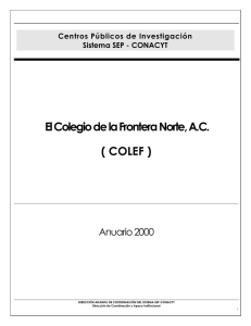 Anuario COLEF 2000 - Consejo Nacional de Ciencia y Tecnología
