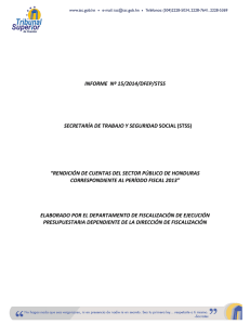 informe nº 15/2014/dfep/stss secretaría de trabajo y seguridad social