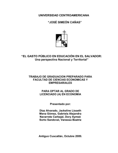 El gasto público en educación en El Salvador