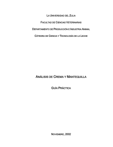 Análisis de Crema y Mantequilla - Facultad de Ciencias Veterinarias