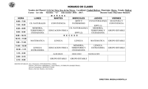 horario de clases - Colegio Las Nieves