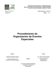 PR-03-05-13 Procedimiento de Organización de Eventos Especiales