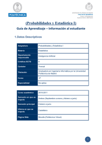 Probabilidades y Estadística I - Universidad Politécnica de Madrid