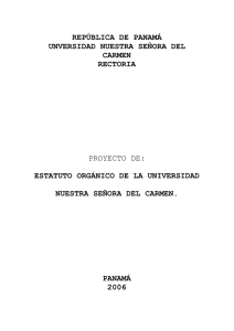 Estatuto Universitario - Universidad Nuestra Señora del Carmen