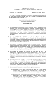 REPÚBLICA DE PANAMÁ AUTORIDAD NACIONAL DE LOS