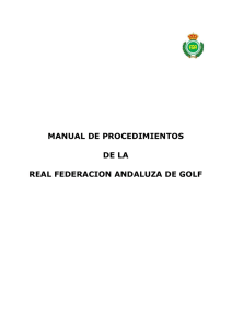 Manual de procedimientos - Real Federación Andaluza de Golf