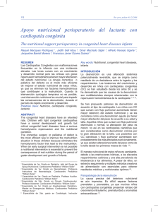 Apoyo nutricional perioperatorio del lactante con cardiopatía