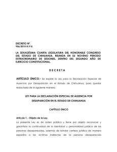 Decreto - H. Congreso del Estado de Chihuahua
