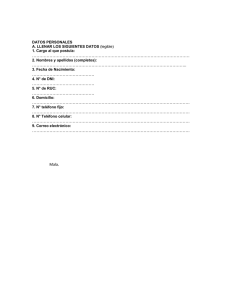 Page 1 DATOS PERSONALES A. LLENAR LOS SIGUIENTES