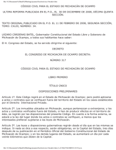 es el código civil para el estado de Michoacán