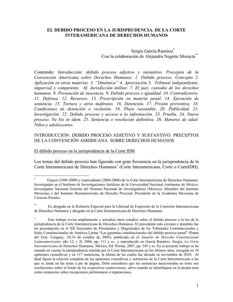 El Debido Proceso En La Jurisprudencia De La Corte Interamericana