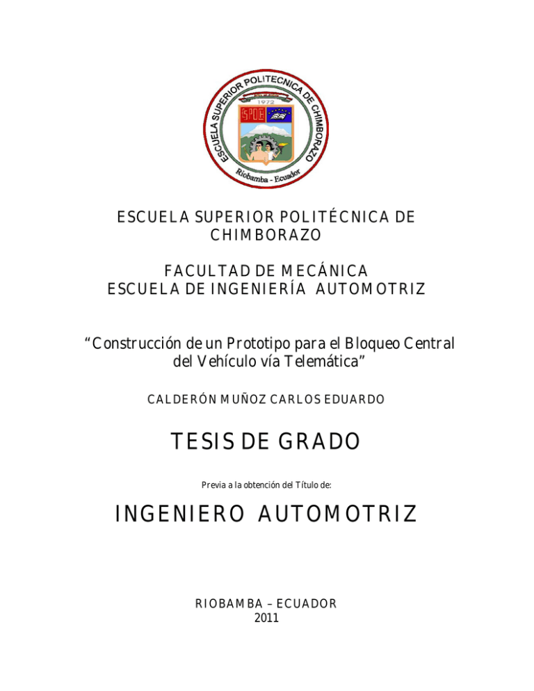 Tesis De Grado Ingeniero Automotriz DSpace ESPOCH