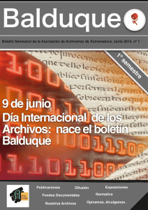 9 de junio Día Internacional de los Archivos: nace el boletín Balduque