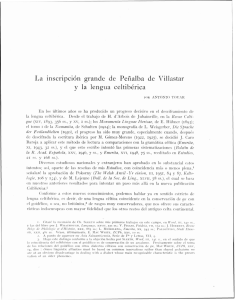 La inscripción grande de Peñalba de Villastar y la lengua