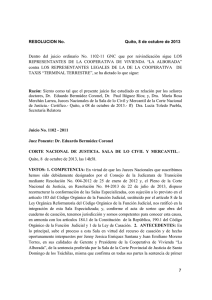 7 RESOLUCION No. Quito, 8 de octubre de 2013 Dentro del juicio