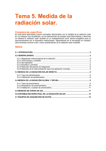 Tema 5. Medida de la radiación solar.