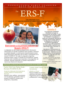 Bienvenido a la primera edición de Boletín ERS-F!
