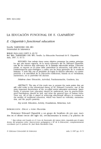 La educación funcional de E. Claparède - Gredos