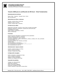 UTN FRBA Temario Certificación Excel 2008