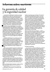 La garantía de calidad y la seguridad nuclear