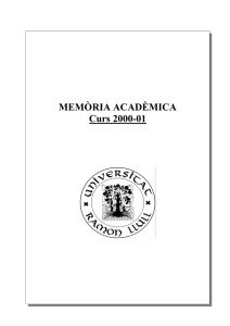 MEMÒRIA ACADÈMICA Curs 2000-01