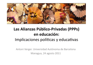 Las Alianzas Público-‐Privadas (PPPs)