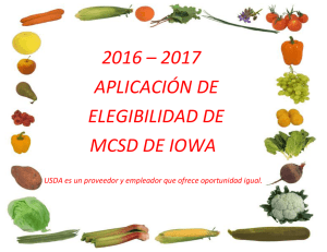 2016 – 2017 APLICACIÓN DE ELEGIBILIDAD DE MCSD DE IOWA